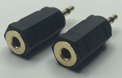 2.5mm Mono Plug to 3.5mm Mono Jack Adapter (7121). Gold Plated LOT of 3.