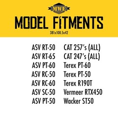 15″ TNT Multi Bar Rubber Track 381×100.5×42 CAT 257B2 247B 257 Vermeer RTX450