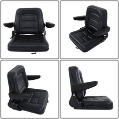 Universal Tractor Seat, Lawn Mower Seat with Armrests for Excavator Backhoe