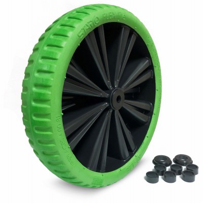 Flex Lite Flat Free Wheelbarrow Wheel,Universal Fit,Green Tire,15 In. – FLPU15BB