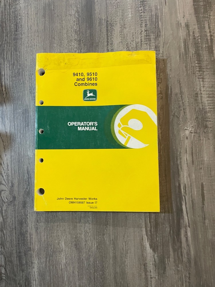 John Deere operators manual 9410, 9510 and 9610 Combines