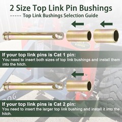 2 Pairs Cat 1 Quick Hitch Adapter Bushings for Category 1 3-Point Hitch Tractors