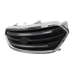 Front Grille Upper Grill Assembly Matte Black with Chrome Trim 2013-2019 Taurus