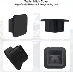 2 Inch Trailer Hitch Cover Black Rubber Tow Receiver Tube Plug Cap Fits for Any