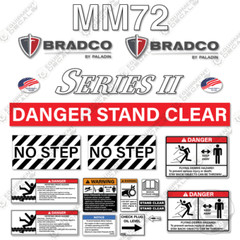 Fits Bradco MM72 Mulcher Decal Kit – 7 YEAR OUTDOOR 3M Vinyl!