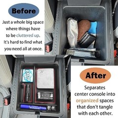 Center Console Organizer Compatible with 2023 2024 Vehicles, Access Color: Red