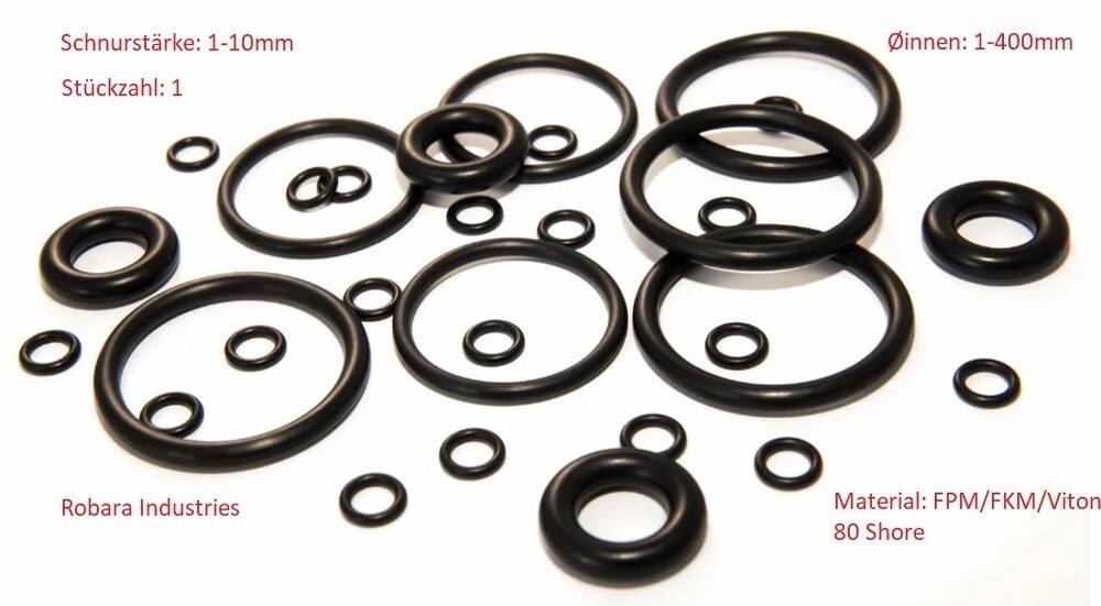 O-ring Ø inside 16.81 x 5.34 mm, cord thickness FPM-Viton®, high…
