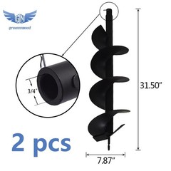 Cast Steel 8″ Earth Auger Drill Bits for Gas Powered Post Fence Hole Digger 2pcs
