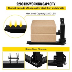 VEVOR 3 Points Hitch Pallet Fork 2200lbs Pallet Mover 1T Tractor Heavy Equipment