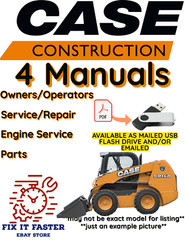 CASE SV185 TIER 4B SKID STEER MANUAL OPERATOR SERVICE SHOP ENGINE REPAIR PDF USB