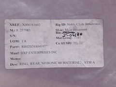 DXP RB02024A04107 Ring Wear Nitronic 60 Material STM A