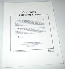 Yetter 1100 Subsoiler Operators & Parts Manual Catalog 11/94 Original!