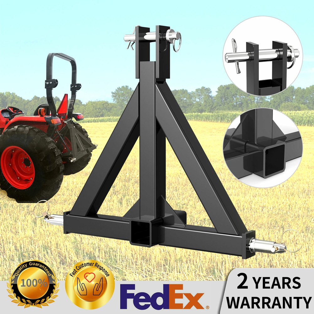 Category 1 Tractor 3 Point Hitch Receiver Tow Drawbar Heavy Duty Tube Steel