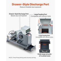 Uimoso Jaw Crusher 7.87×9.65 inch Feed Size Rock and Stone Crushing Machine 220V