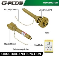 For PTO Shaft PTO Drive Shaft 1-3/8″x6 Spline w/Slip Clutch T4 31.5-41″ Yellow