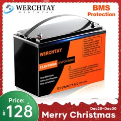 12V 100Ah LiFePO4 Lithium Battery BMS Deep Cycle for RV Marine Solar Off-grid