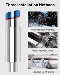15″ Universal Stainless Steel Car Exhaust Muffler Tips – Exhaust Pipe Upgrade