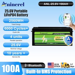 24V 100Ah LiFePO4 Lithium Battery BMS Deep Cycle RV Trolling Motor Marine Boat