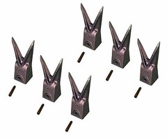 6 – Hensley Style Twin Tiger Rock Bucket Teeth w Roll Pins – X156WTL , P156