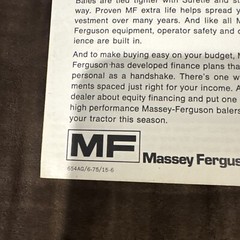 Vintage 1975 Massey Ferguson Balers Sales Brochure Catalog