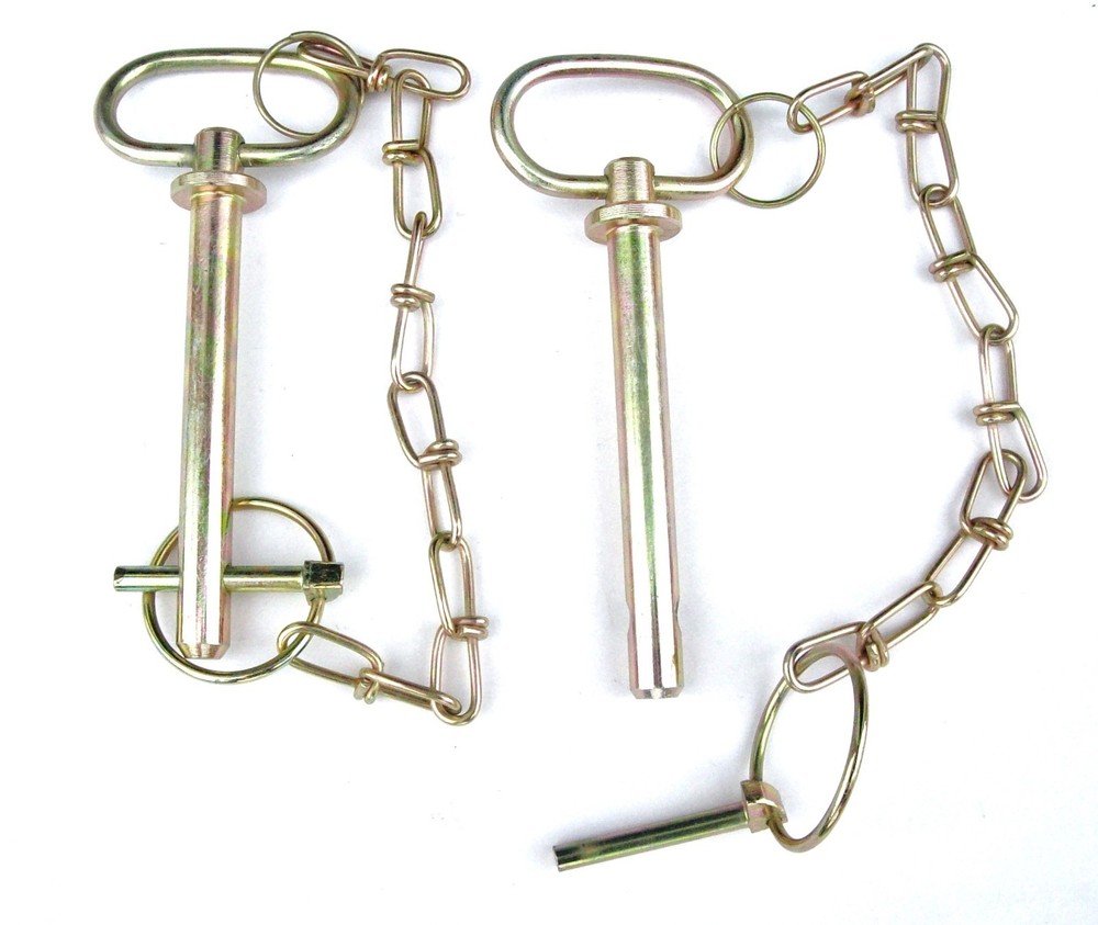 2 GOLIATH INDUSTRIAL 1/2″ TRACTOR PINS SAFETY CHAIN WAGON TRAILER HITCH HP12WC