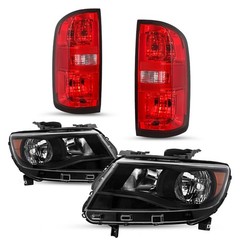 Halogen Headlight Taillight Set for Colorado 2015-2022 OE Black Housing Bulbs
