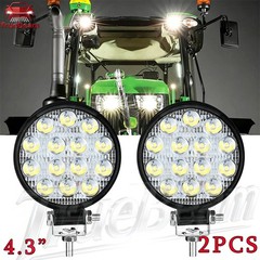 Fit John Deere Kubota Kubota Tractor Round 4.3″ White LED Work Light Headights