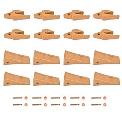 10 Pack 119-3204 Bucket Shanks 1U-3202 Dirt Teeth with Pins Sleeved Retainers