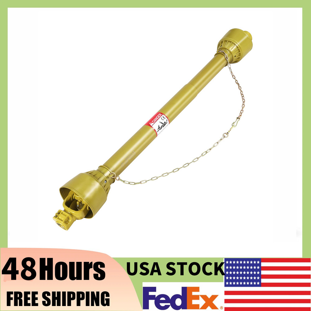 ⭐Heavy Duty Steel 43-61 IN Tractor PTO Shaft,1-3/8″x6 Spline & Round End 540 RPM