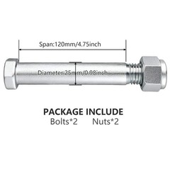 （2PCS）25mm/0.98in Pins for Mini Excavator Attachment Connection USA STOCK