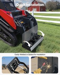 VEVOR 1/4 inch Skid Steer Mount Plate 2″ Receiver Loader Hitch Mini Quick Attach