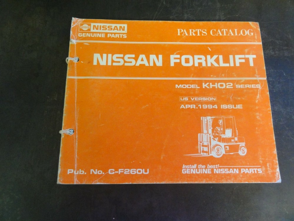 Nissan KH02 Forklift Parts Catalog Manual C-F260U 1994