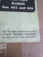 John Deere 851 858 Semi-Integral Side-Delivery Rake Operators Manual OM-E18-1255