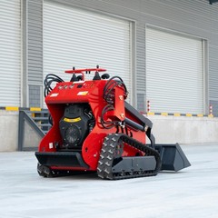 2645lbs Tracked Mini Skid Steer Loader 3-Pumps Dual Level Operation 23HP Engine