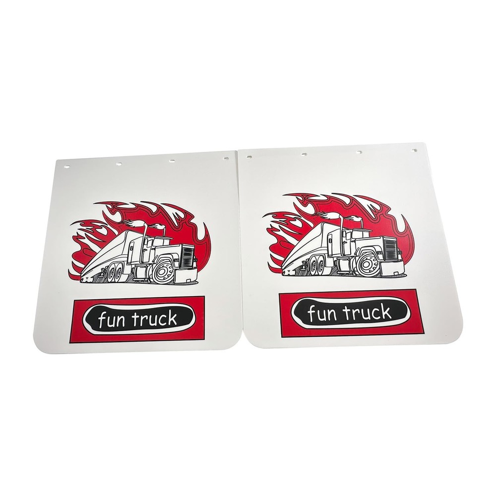 2PCS 24″x24″ White Heavy Duty Polymer Mud Flaps Semi Truck 1/8″ Thick