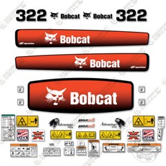 Fits Bobcat 322 Decal Kit Mini Excavator Stickers – 7 Year 3M VINYL!