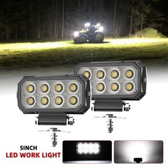 2PCS LED Work Light Pod Truck Offroad Tractor Excavator Flood Lamp 12 24V Square