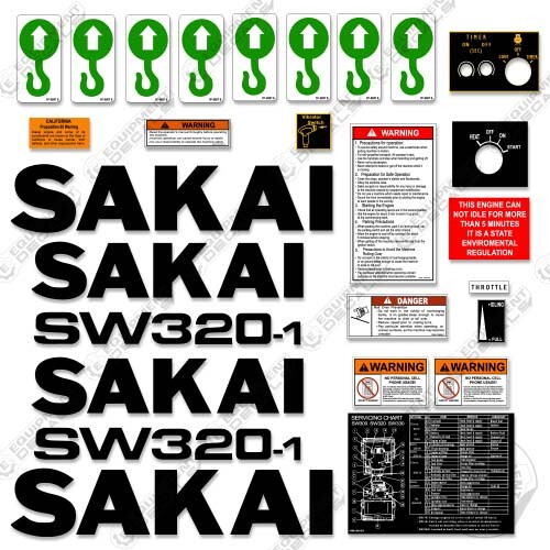 Fits Sakai SW320-1 Decal Kit Roller Replacement Stickers – 3M Vinyl!