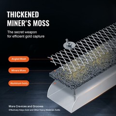 VEVOR Gold Panning Kit With Sluice Box 12″ Aluminum Gold Mining Equipment 16 PCS