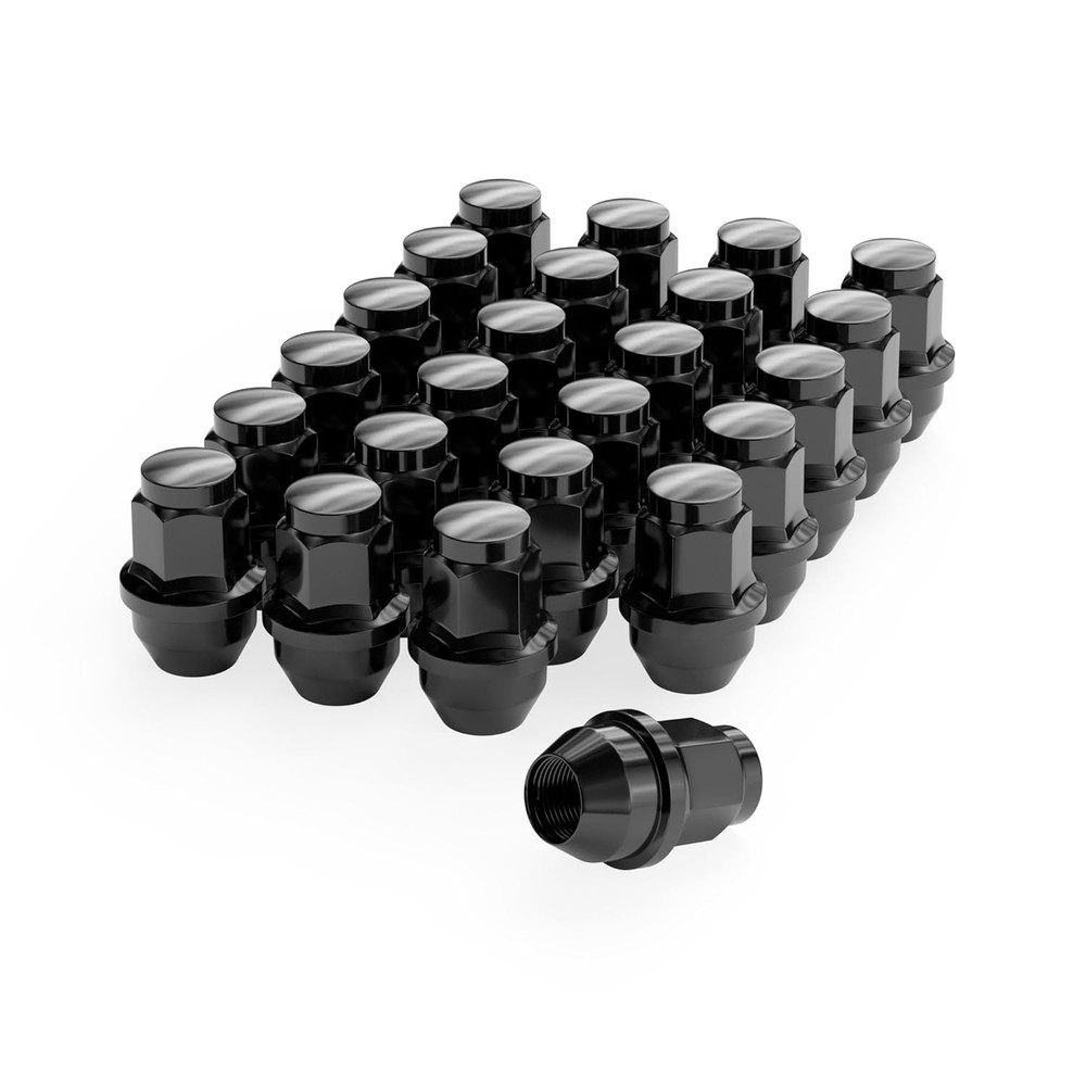 24pcs Lug Nuts for F150 One-Piece OEM M14x1.5 Black 24PCS-2015-2025 F150
