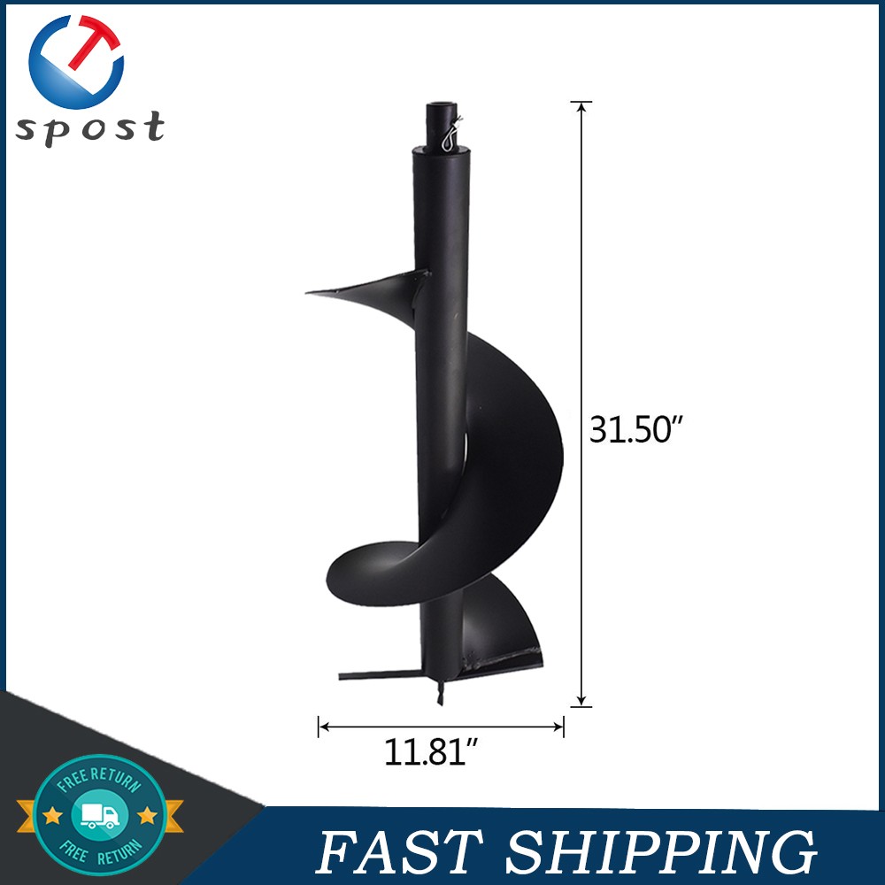 12 Inch Earth Auger Drill Bit For Gas Powered Post Fence Hole Digger 3/4″ Shaft