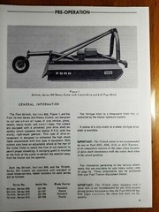 Ford 909 910 60″ 72″ Rotary Cutter Mower Owner Operator’s Manual SE 3086-B 12/72
