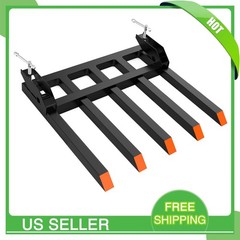Clamp on Debris Forks to 48″ Bucket, 2500 lbs Heavy Duty Clamp on Pallet Forks