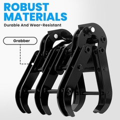 Excavator Attachment Grapple Wood, Metal and Stone Mini Grapple