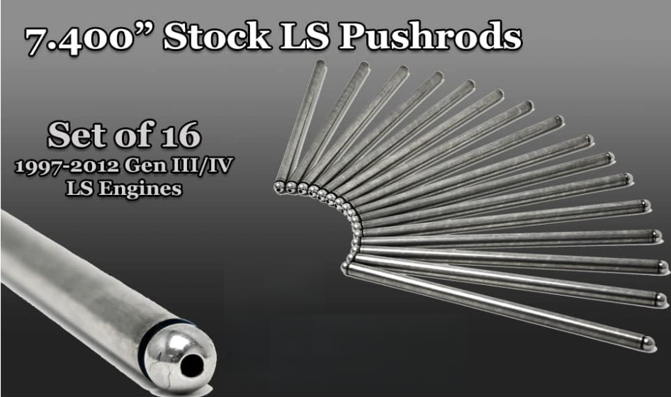 Melling 7.400″ Pushrods Fits 4.8 5.3 5.7 6.0 LS2 LS3 LS6 L99 LS4 LS9 LSA LQ4 LQ9