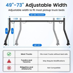 800lb Capacity Extendable Ladder Rack for Trucks