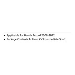 Front Right CV Intermediate Shaft Fits Honda Accord 2008-2012 V6 44500-TA1-A00