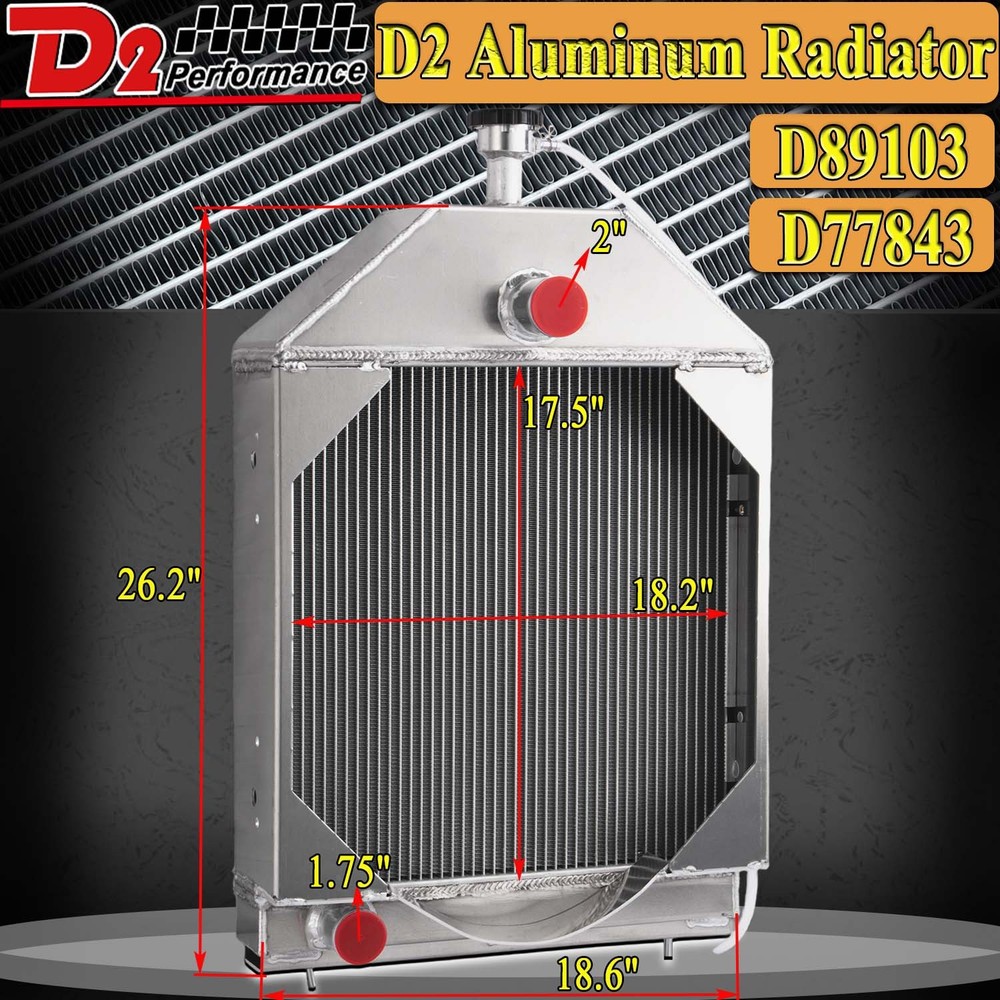 4 Row Aluminum Tractor Radiator For Case 580C 584C 585C 586C D89103 D77843