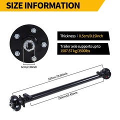 3500 Lbs Trailer Axle 43/50/61/65/70/77 Inch Spring Center Boat Axle for Boat RV