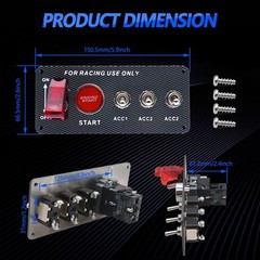 12V Racing Car Ignition Switch Panel Engine Start Push Button Control Panel